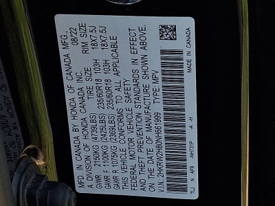 2022 Honda CR-V AWD EX-L