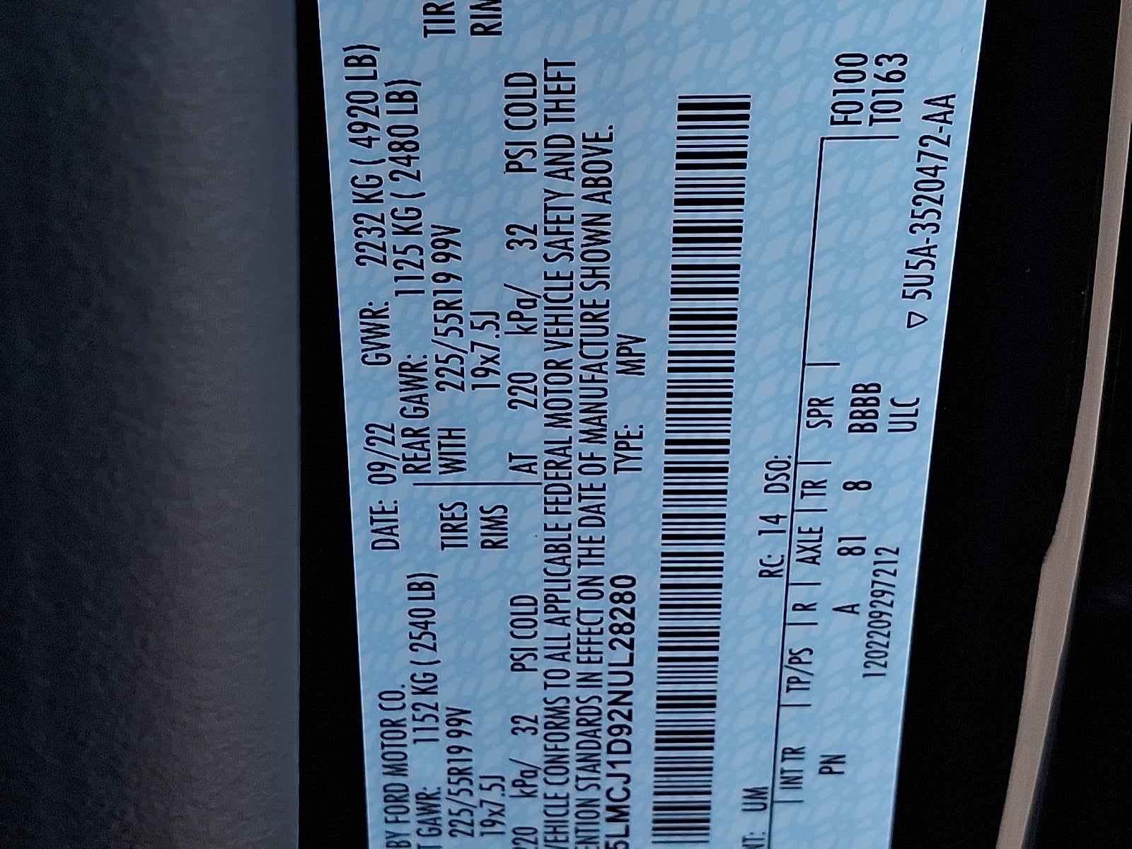 2022 Lincoln Corsair Standard