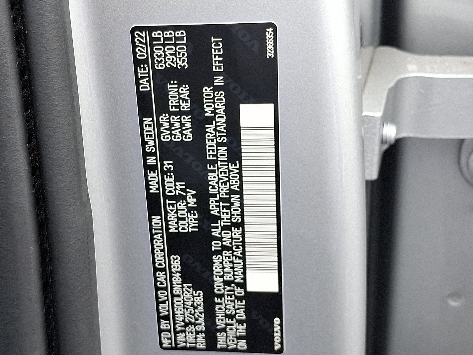 2022 Volvo XC90 Recharge Plug-In Hybrid T8 Inscription Extended Range 6P